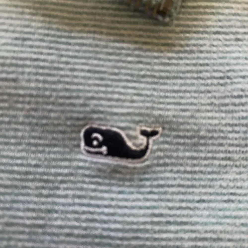 Vineyard Vines Mens XL Saltwater 1/4 Zip Pullover Light Blue Striped Sweater